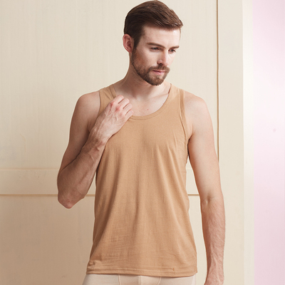 彩棉纯色吸汗夏季家居服男士背心