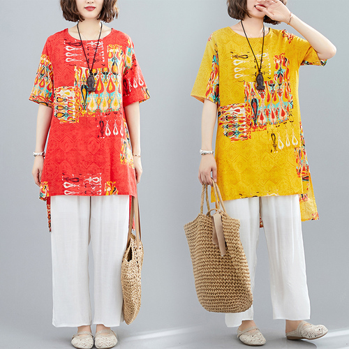 乐乐大码棉麻女装 LLDMFS8215