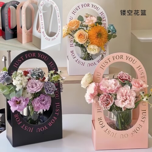 镂空透明情人节礼物鲜花抱抱桶