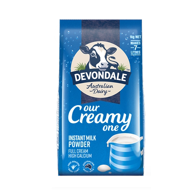 澳洲Devondale德运全脂调制乳粉1kg*2袋成人青少年奶粉