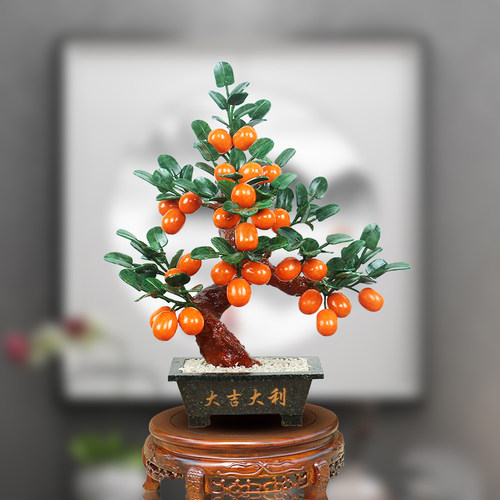 天然玉石玄关展柜电视柜摆件