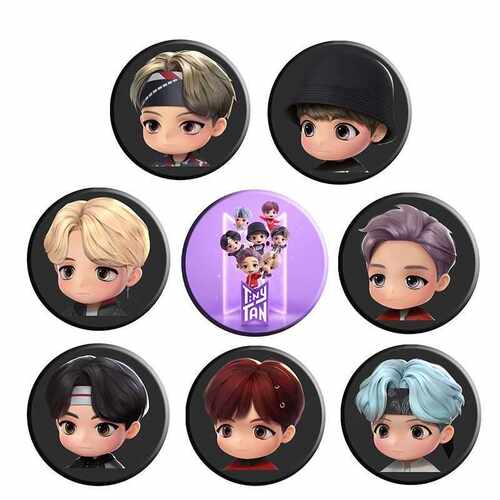 BTS防弹少年团 TinyTAN 卡通徽章胸针胸章 包包衣服配饰  金泰亨