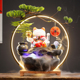 中式 流水生财摆件家居客厅办公室桌面创意陶瓷招财猫装 饰开业礼品