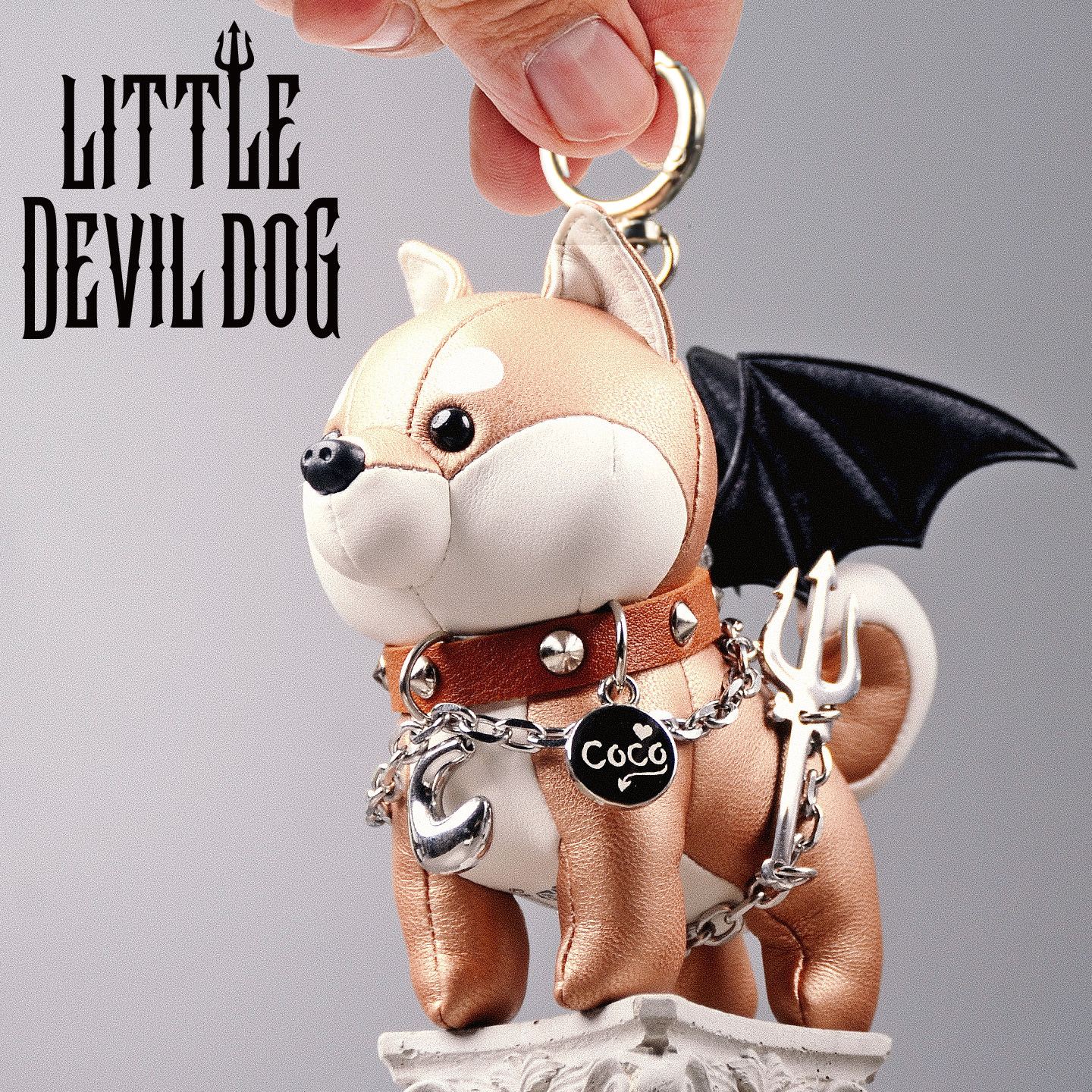 Heshan【柴犬小恶魔】定制小狗挂饰玩偶原创设计皮质挂件