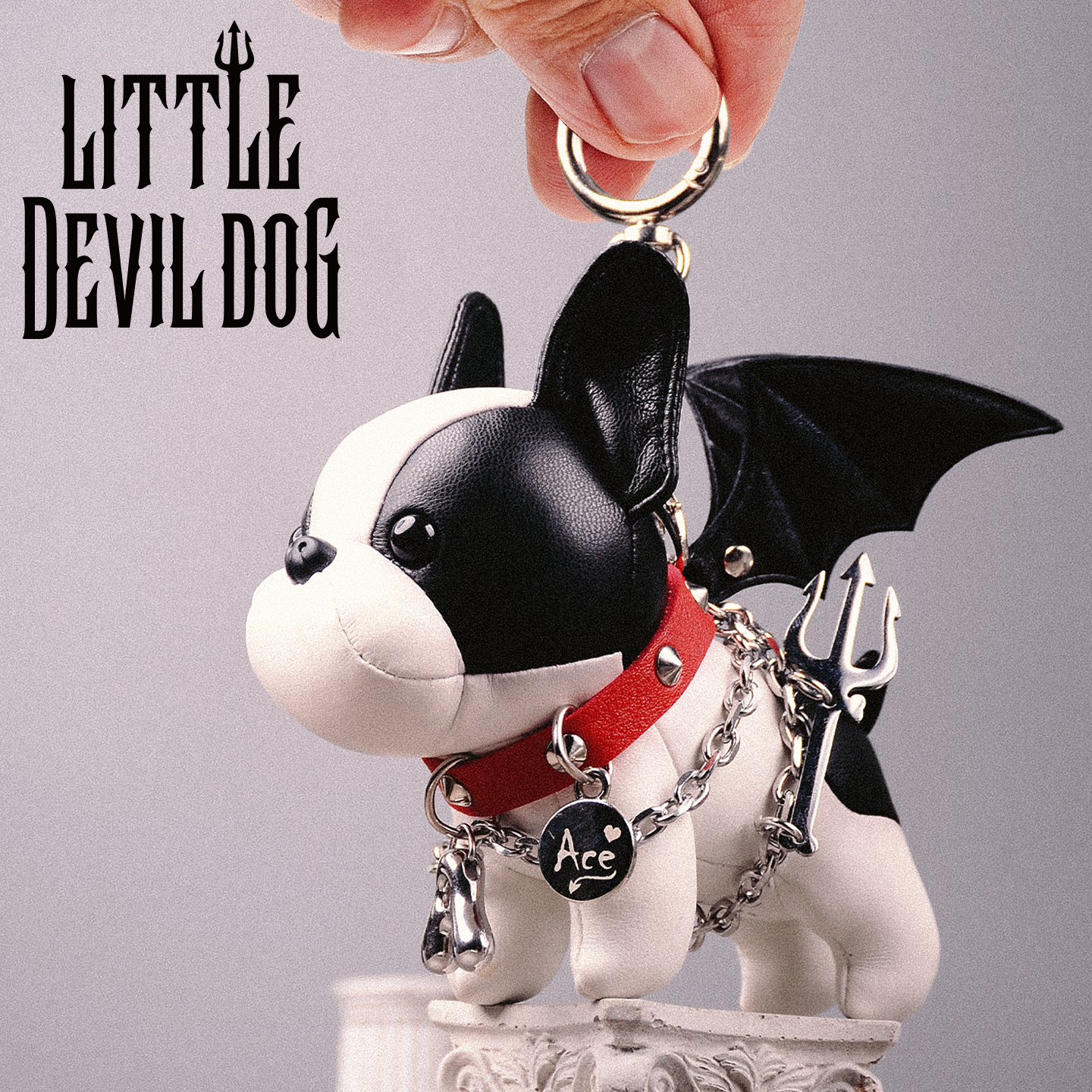 Heshan【法斗小恶魔 奶牛】定制小狗挂饰玩偶原创设计皮质挂件