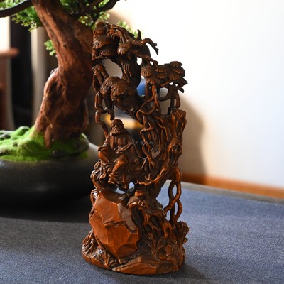 日月堂 创汇时期 黄杨木日本回流罗汉木雕复古摆件中古收藏老物件