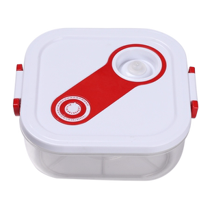 保迪抽真空密封罐塑料微波炉饭盒保鲜盒食品便携分隔便当水果盒