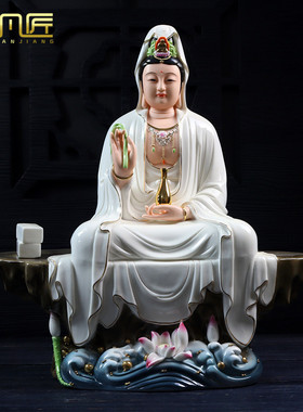 佛像供奉坐式观音菩萨会所工艺品