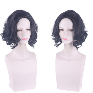 生化危机8村庄-迪米特雷斯库烫染黑色短卷发cos假发波波头