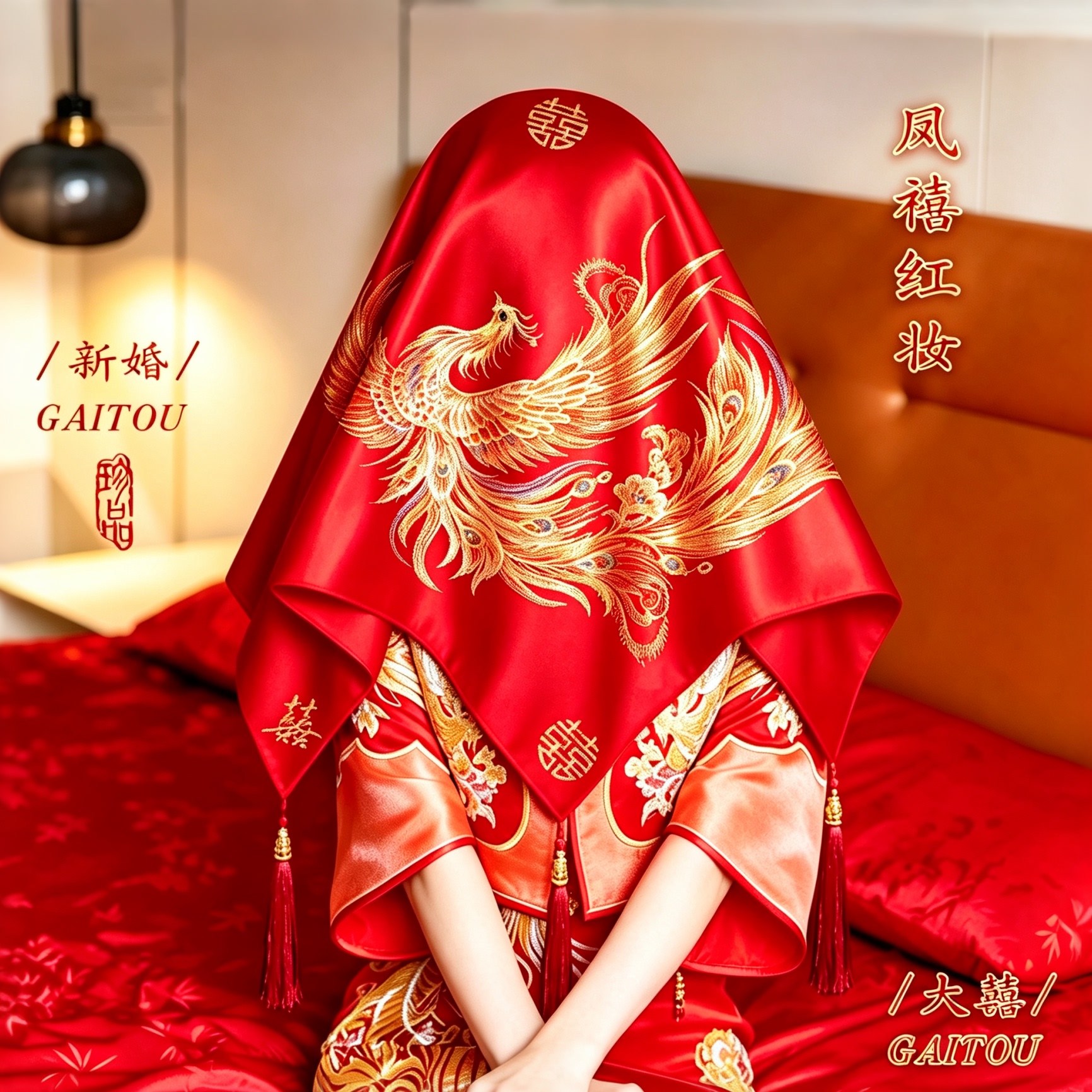 红盖头新娘结婚用的2026新款高级头纱秀禾头饰婚礼婚庆用品大全图片