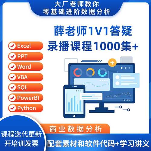 大厂分析师薛老师1V1指导你掌握数据分析