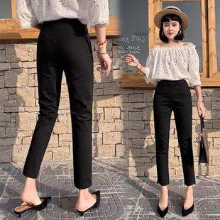 裤 子小个子八分裤 女直筒九分高腰小脚秋薄款 显瘦西裤 女裤 2021新款