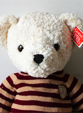 珍藏白色毛衣熊大泰迪熊公仔Ted抱抱熊熊毛绒玩具可爱布娃娃包邮