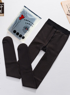 正品红辣椒春秋假透黑透肤性感黑色连袜打底袜一体裤耐穿防勾9271