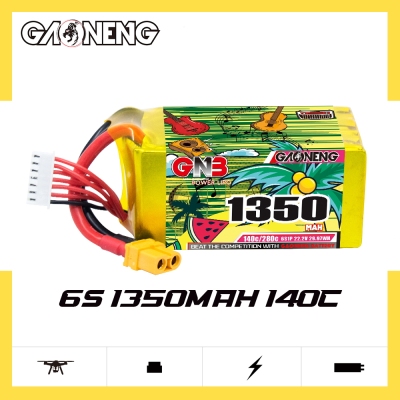 GNB高能1350mAh 6S 22.2V 140C遥控穿越机FPV航模竞速花飞锂电池