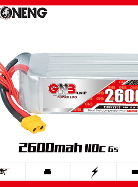 GNB高能2600mAh 6S 22.2V 110C遥控无人机航模动力平衡充电池LiPo