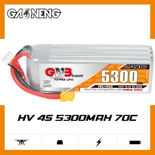 GNB高能5300mAh 4S 15.2V HV 70穿越机FPV航模锂电池遥控玩具船模
