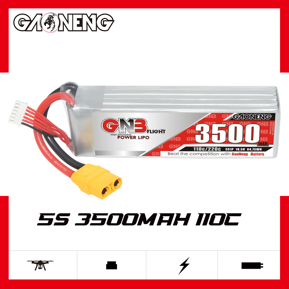 GNB高能3500mAh 5S 18.5V 110C固定翼穿越机动力锂电池遥控RC航模