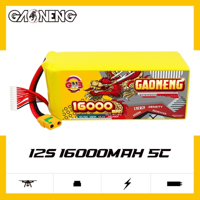 GNB高能16000mAh 12S 44.4V 5C无人机四轴飞行器半固态锂离子电池