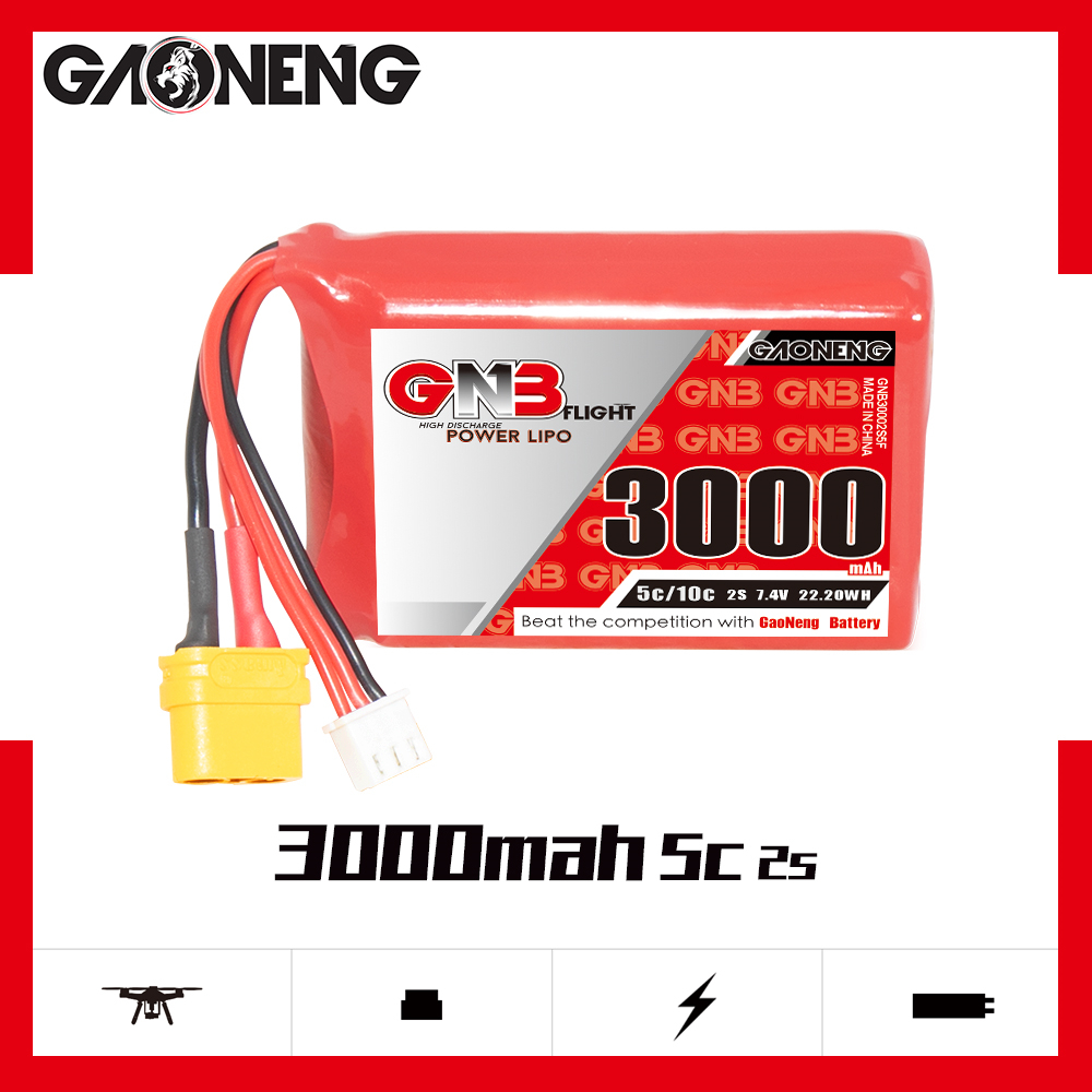 GNB高能3000mAh 2S 7.4V 5C遥控电Radiomaster TX12 Transmitter 玩具/童车/益智/积木/模型 遥控飞机零配件 原图主图