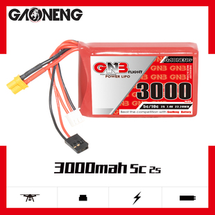 GNB高能3000mAh 2S 7.4V 5C Futaba T16IZ Transmitter遥控器电池