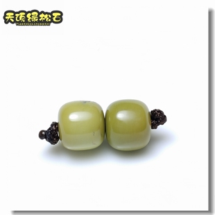 湖北十堰绿松石天然原矿高瓷无优化腰珠老型珠对珠桶珠墩子保真