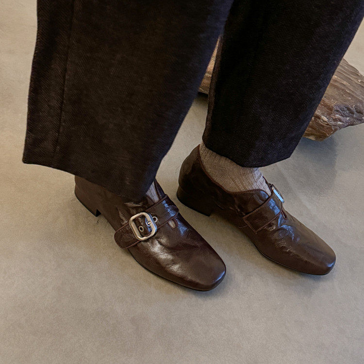 超软小羊皮方头单鞋女2026春季新款复古平底一字带玛丽珍皮鞋,女鞋,深口单鞋,淘宝优惠券,粉丝福利购,淘宝优惠卷