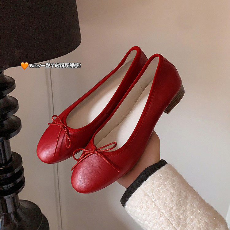 头层羊皮通勤软面软底真皮单鞋女芭蕾舞玛丽珍平底鞋四季瓢鞋百搭