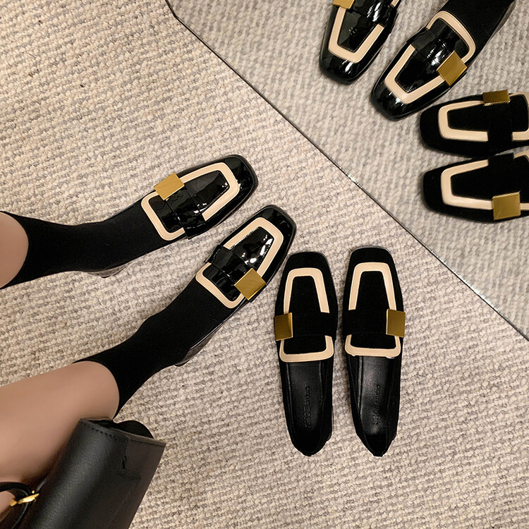 小众设计感黑色英伦风玛丽珍小皮鞋女一脚蹬法式软底乐福鞋单鞋子