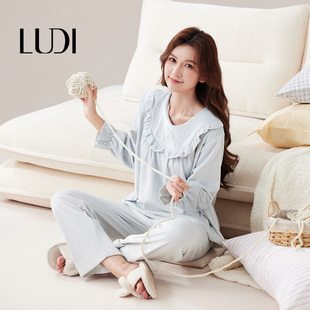 露迪尚品女士秋冬海岛绒加厚睡衣家居服长袖长裤LDC257329