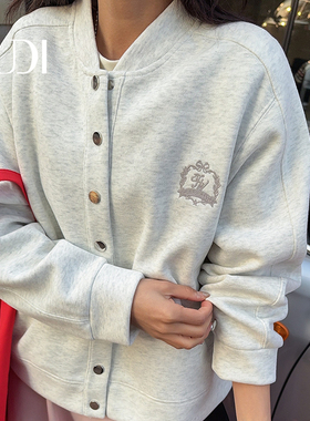 露迪尚品棉质休闲时尚圆领宽松显瘦棒球服外套短款上衣LDW250149