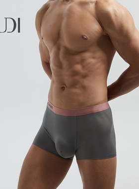 露迪尚品男士内裤莫代尔四角裤无痕透气青年平角红色LDG23716-17