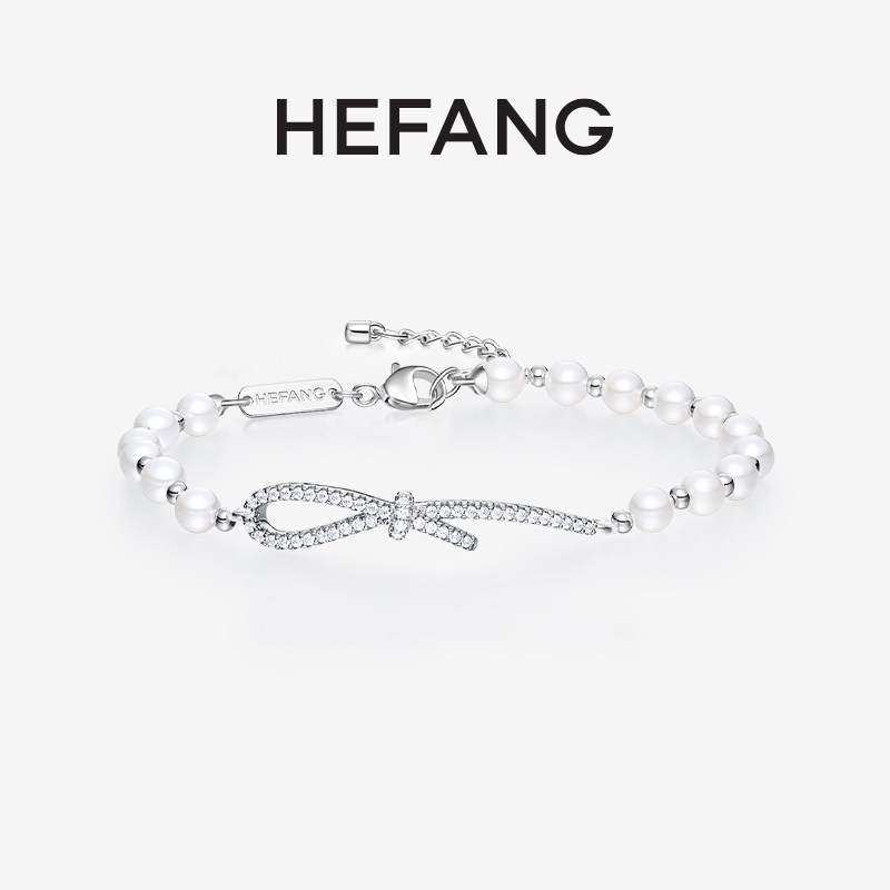 [618狂欢节]HEFANG何方优雅丝带手链婚礼小众简约手镯优雅饰品