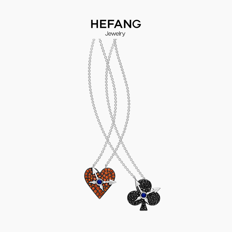 HEFANG Jewelry/ºÎ·½Öé±¦Ö½ÅÆÊ±ÖÓËø¹ÇÁ´ ´¿ÒøÅ®ÐÄÐθöÐÔÏîÁ´
