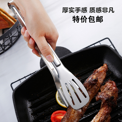 包邮食品夹子不锈钢面包夹牛排烤肉夹家用厨房油炸商用食物烧烤夹