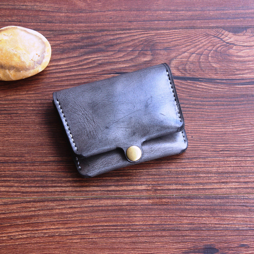 薛氏工坊 擦蜡植鞣头层牛皮手工制作小卡包零钱包 包邮