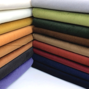 出口日本纯棉弹力细条灯芯绒布料厚款童装男女裤子衣服装设计面料