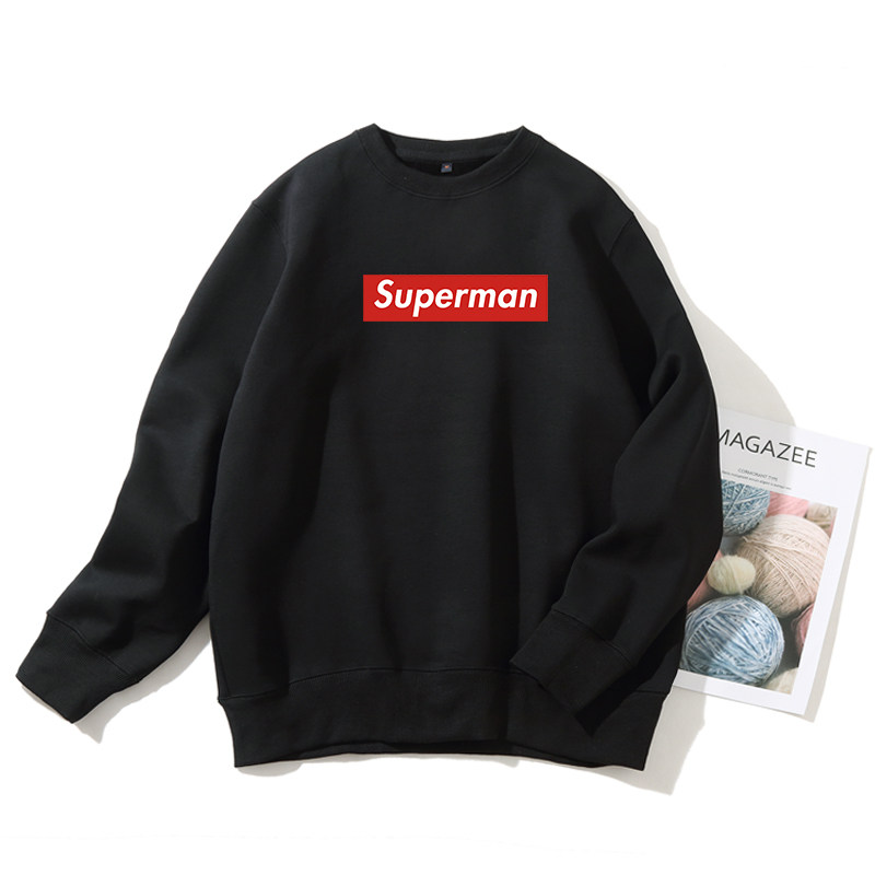 黑色超人superman外套圆领卫衣