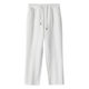 直筒平口长裤 白色纯棉阔脚卫裤 纯色宽松裤 子休闲裤 春秋款 男女同款