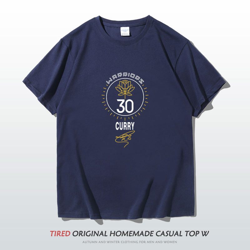 投篮t恤勇士队篮球服球衣库里美式篮球大码纯棉短袖男卫衣训练服