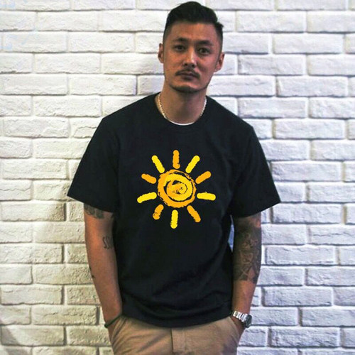 纯棉宽松大码太阳设计欧美短袖