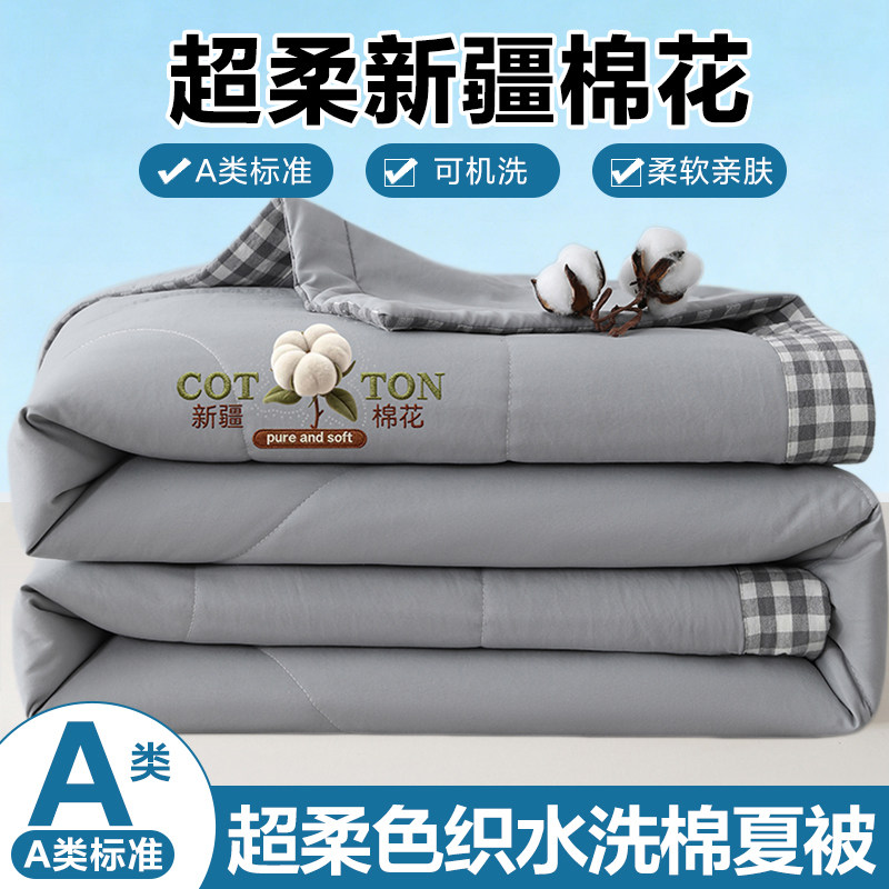 全棉纯棉夏凉被可机洗新疆棉花被夏季薄款空调被被芯单人儿童夏被