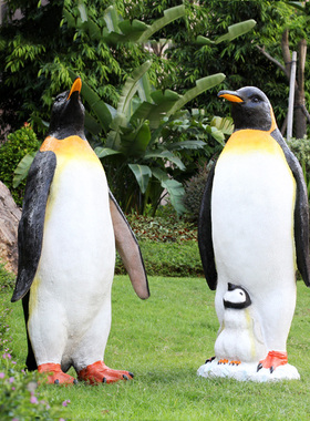 仿真企鹅海洋动物别墅园林装饰品
