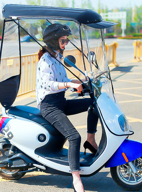 电动车雨棚篷新款加长带小孩防晒挡风罩全封遮阳电瓶车挡雨棚