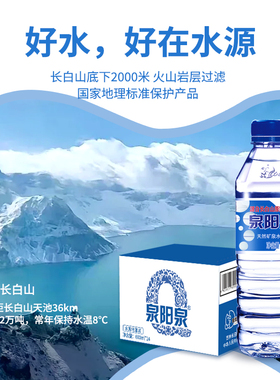 泉阳泉长白山天然矿泉水600ml*24瓶纸箱装小瓶饮用水水源地灌装