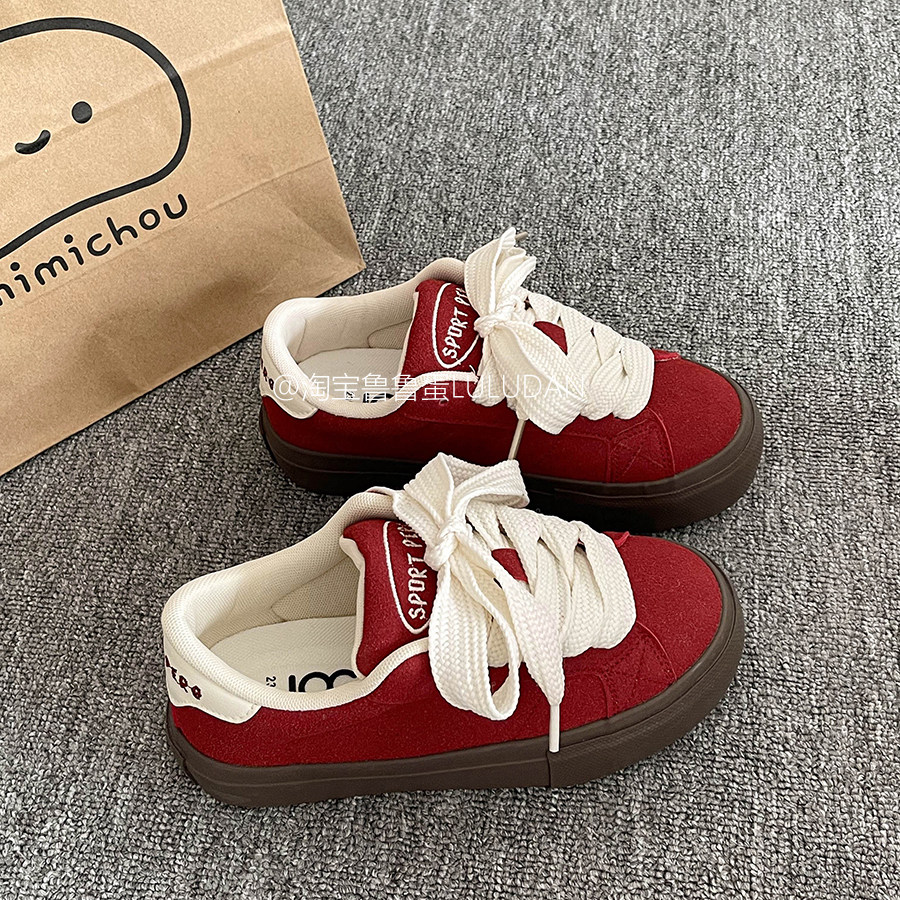 鲁鲁蛋 韩系休闲板鞋女款2025新款春秋厚底小白鞋百搭面包鞋潮鞋,女鞋,休闲板鞋,淘宝优惠券,粉丝福利购,淘宝优惠卷