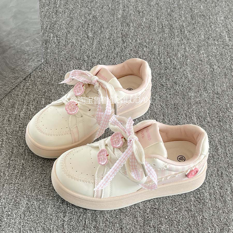 鲁鲁蛋厚底小白鞋女款2025新款小众不撞款百搭鞋子板鞋休闲面包鞋