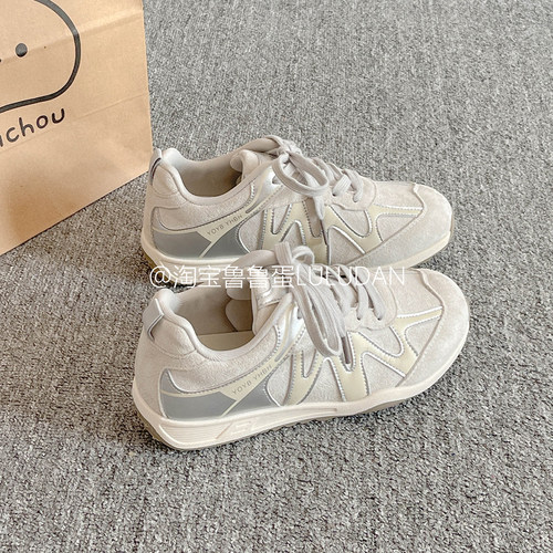 鲁鲁蛋复古小众不撞款加绒板鞋女款2025新款春秋冬厚底小白休闲潮