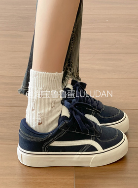 鲁鲁蛋 厚底小白鞋女款2026新款春秋小众不撞款板鞋ins百搭面包鞋