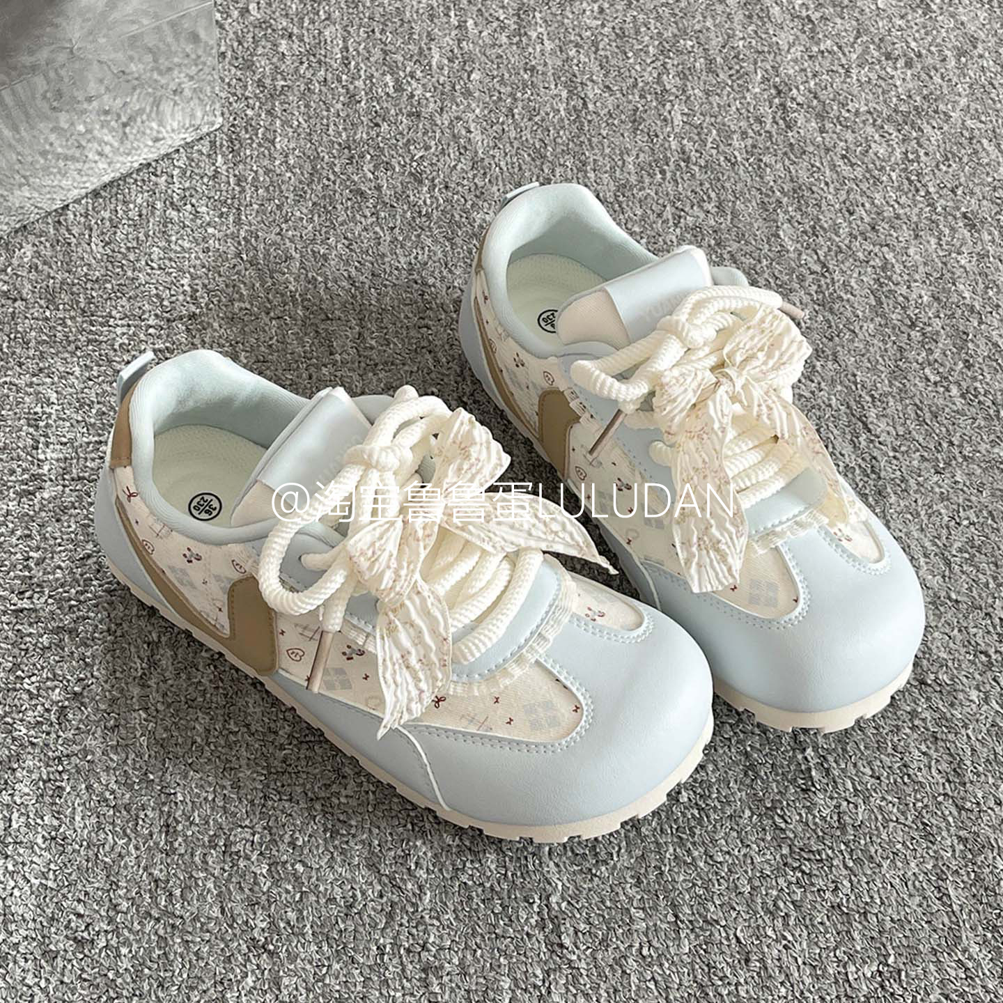 鲁鲁蛋复古德训鞋子女2025新款爆款夏季薄底运动鞋透气百搭小白鞋